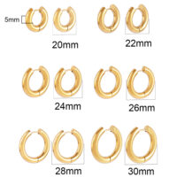 Fashionable and simple stainless steel earrings for both men and women, personalized plated 18K gold thick round ear rings, ear buckles, jewelry wholesale