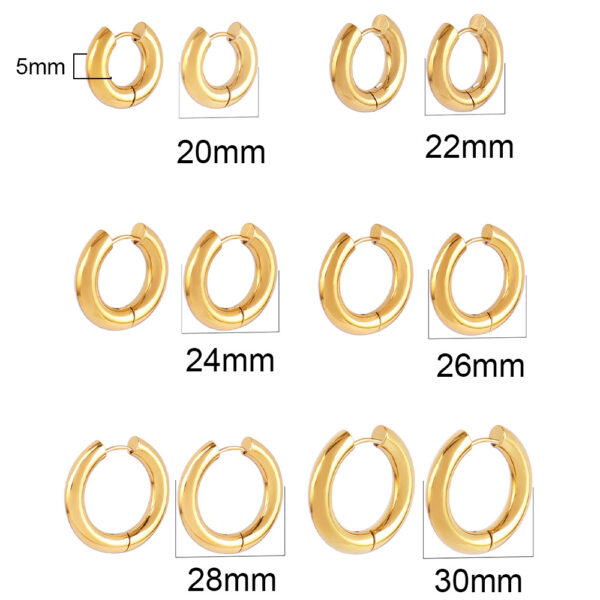 O1CN012kpgVL1Fj7mphpcWi_2219288600522-0-cib.jpg Fashionable and simple stainless steel earrings for both men and women, personalized plated 18K gold thick round ear rings, ear buckles, jewelry wholesale