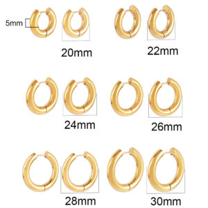 Earrings for Both Men and Women, 18K gold Plated, Stainless Steel